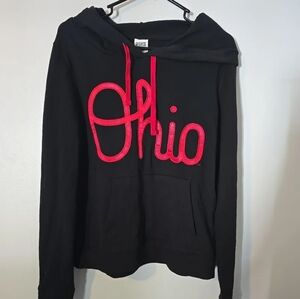 PINK Women's OSU Ohio Hoodie Sweatshirt Black Size Medium Ohio State Football